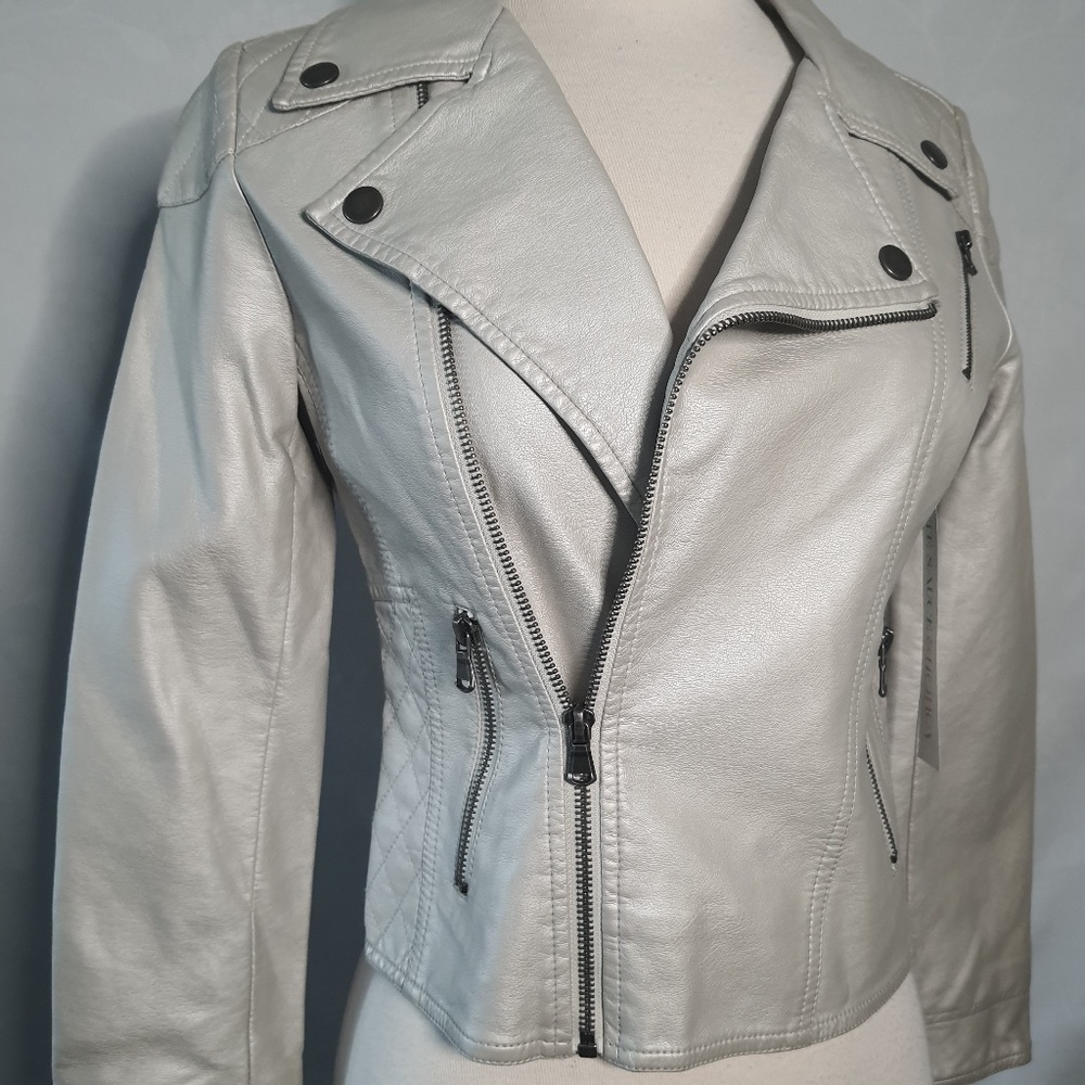 Silver Faux Leather Jacket